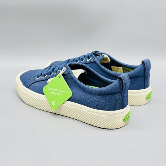 Cariuma Shoes Womens 6.5 Blue Canvas OCA Low Sneakers Lace Up Casual Eco Vegan - Picture 5 of 11